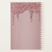 Rose Gold Dripping Glitzer Monogram Planer (Rückseite)
