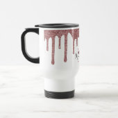 Rose Gold Dripping Glitzer Monogram Reisebecher (Links)