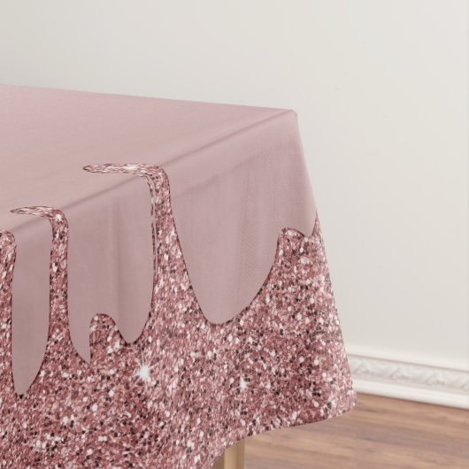 Rose Gold Dripping Glitzer Monogram Tischdecke (Beispiel)