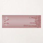 Rose Gold Dripping Glitzer Monogram Yogamatte (Vorderseite (Horizontal))