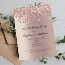 Rose Gold Dripping Glitzer Trendy 21. Geburtstag
