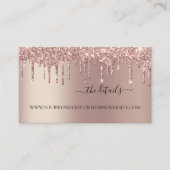 Rose Gold Dripping Glitzer Wedding Details QR Code Begleitkarte (Vorderseite)
