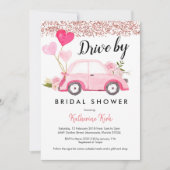 Rose Gold Drive by Bridal Dusche Einladung (Vorderseite)