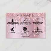 Rose Gold Driving Glitzer Candle Care Business Ca Visitenkarte (Vorderseite)