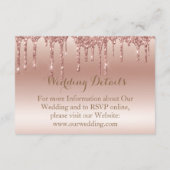 Rose Gold Driving Glitzer Metallic Shine Begleitkarte (Rückseite)