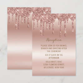 Rose Gold Driving Glitzer Metallic Shine Begleitkarte