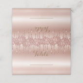 Rose Gold Driving Glitzer Metallic Shine Platzkarte (Außenseite Aufgefaltet)