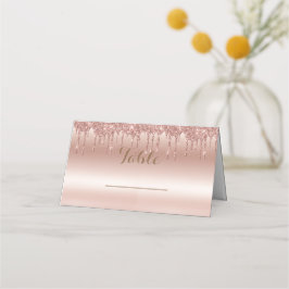 Rose Gold Driving Glitzer Metallic Shine Platzkarte