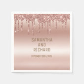 Rose Gold Driving Glitzer Metallic Shine Serviette (Vorderseite)