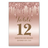 Rose Gold Driving Glitzer Metallic Shine Tischnummer (Vorderseite)