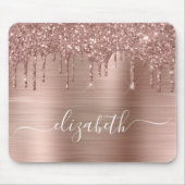 Rose Gold Driving Glitzer Monogram Mouse Pad Mousepad (Vorne)