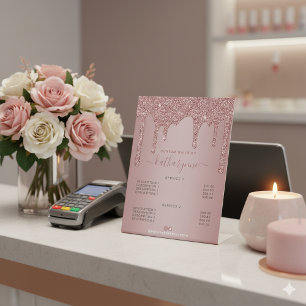 Rose Gold Driving Glitzer Salon Wellness-Center Pr Sockelschild