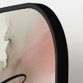 Rose Gold Dust Watercolor Hochzeitsspiel Pickleball Schläger (Linke Seite)