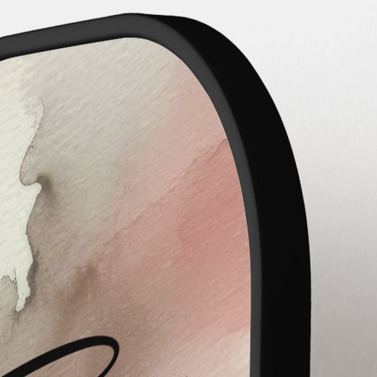 Rose Gold Dust Watercolor Hochzeitsspiel Pickleball Schläger (Linke Seite)