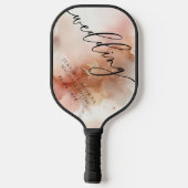 Rose Gold Dust Watercolor Hochzeitsspiel Pickleball Schläger (Rückseite)
