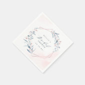 Rose Gold Dusty Blue Greenery Brautparty Serviette (Ecke)
