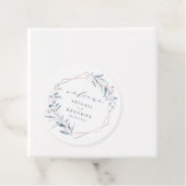 Rose Gold Dusty Blue Greenery Geometric Wedding Geschenkanhänger (Beispiel)