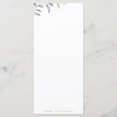 Rose Gold Dusty Blue Greenery Geometric Wedding Menükarte (Rückseite)