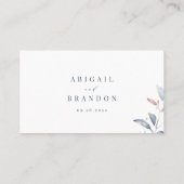 Rose Gold Dusty Blue Greenery Geometric Wedding Platzkarte (Rückseite)