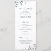 Rose Gold Dusty Blue Greenery Geometric Wedding Programm (Rückseite)