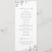 Rose Gold Dusty Blue Greenery Geometric Wedding Programm (Rückseite)