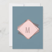 Rose Gold Dusty Blue Mauve Geometric Verlobung Einladung (Rückseite)