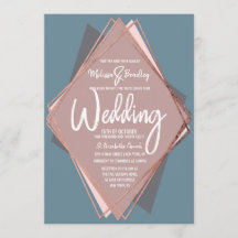 Rose Gold Dusty Blue Mauve Geometric Wedding