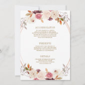 Rose Gold Dusty Pink Blüte Alles in einer Hochzeit Einladung (Rückseite)
