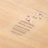 Rose Gold Dusty Pink Floral Wedding Acryleinladungen (Ablage )