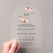 Rose Gold Dusty Pink Floral Wedding Acryleinladungen (Insitu (Handheld))