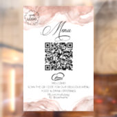 *~* Rose Gold Eatery Diner Food Logo QR Fensteraufkleber (Blatt 2)
