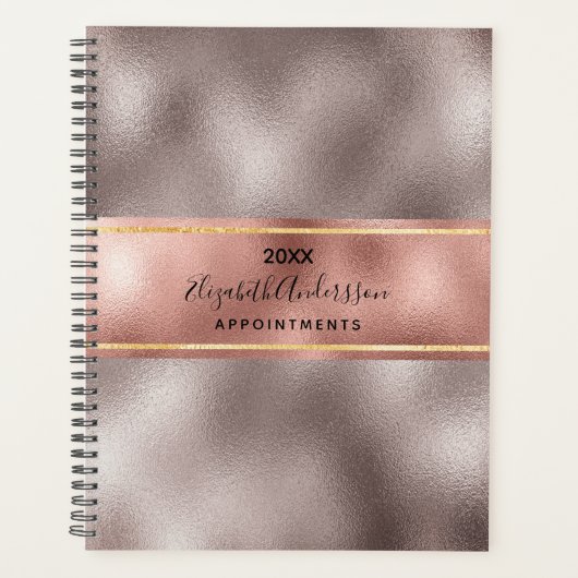 Rose gold Edelglam Monogramm 2022 Planer (Vorderseite)