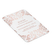Rose Gold Effect Gipskraut Save the Date Magnet (Rechte Seite)