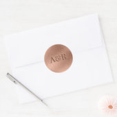 Rose Gold-Effekt-Aufkleber-Monogramm, Runder Aufkleber (Umschlag)