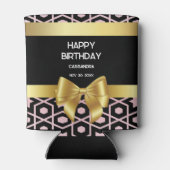 Rose Gold Egypt Geometric Gold Bow Happy Geburtsta Dosenkühler (Rückseite)