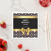 Rose Gold Egypt Geometric Gold Bow Happy Geburtsta Serviette (Beispiel)