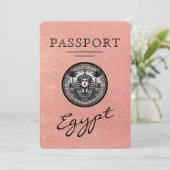 Rose Gold Egypt Passport Wedding Save the Date (Stehend Vorderseite)