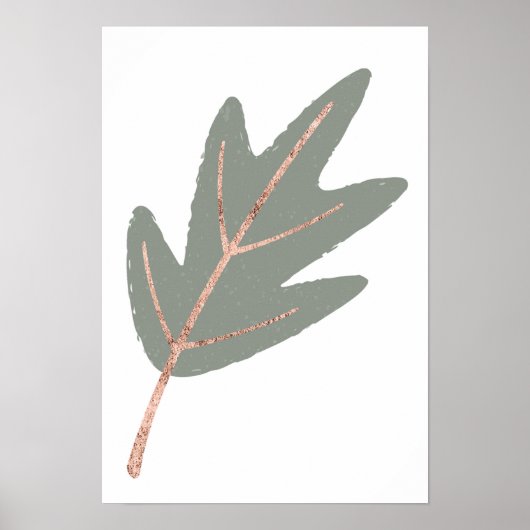 Rose Gold Eichenholzmauer Poster (Vorne)