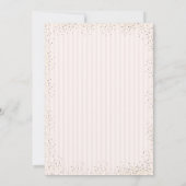 Rose Gold Eiffelturm Confetti Stripe Quinceanera Einladung (Rückseite)