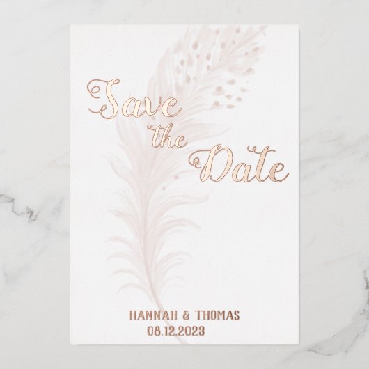 Rose Gold einfach und elegant Folieneinladung (Vorderseite)