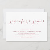 Rose Gold Einfache, elegante Skripte Moderne Hochz Einladung (Vorderseite)