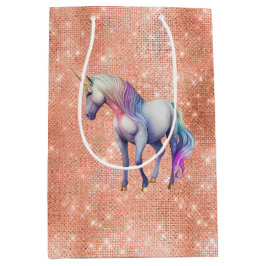 Rose Gold Einhorn Sparkle Mittlere Geschenktüte