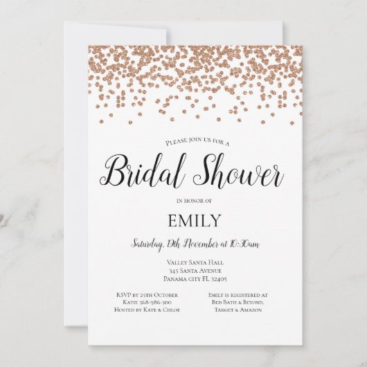 Rose Gold Einladung (Vorderseite)