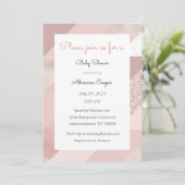 Rose Gold Einladung, Baby, Brautparty, Abendessen Einladung (Stehend Vorderseite)