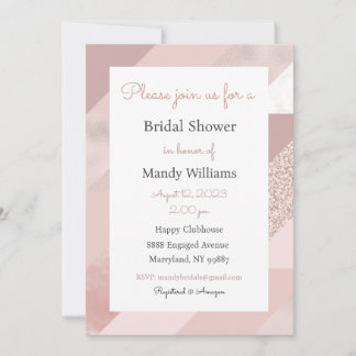 Rose Gold Einladung, Baby, Bridal, Geburtstagspart Einladung