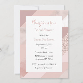 Rose Gold Einladung, Bridal, Baby, Geburtstagspart Einladung