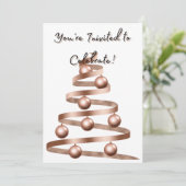 Rose Gold Einladung für individuelle Feiertage (Stehend Vorderseite)