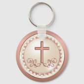 Rose Gold, einzigartige religiöse Favoriten, Perso Schlüsselanhänger (Rückseite)