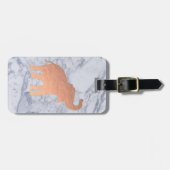 Rose Gold Elefant Design auf Marmor Gepäckanhänger (Vorderseite horizontal)
