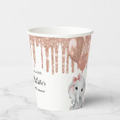 Rose Gold Elefantenballons Baby Dusche Pappbecher (Rechts)